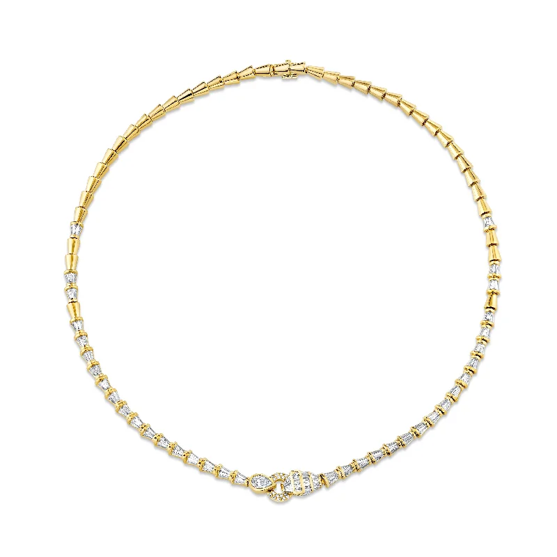 dainty gold pendant necklaces for women-DIAMOND SERPENTINE NECKLACE