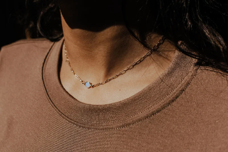 adjustable pendant necklaces for women-Opal Link Necklace