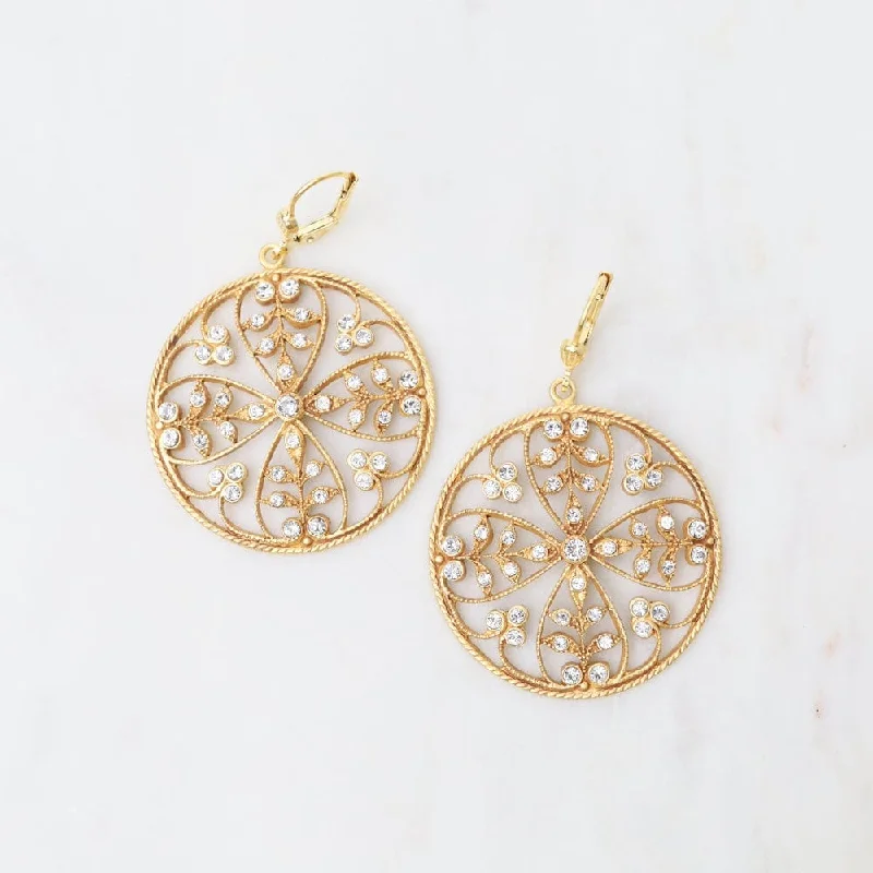 modern earrings for women-Round Leaf Petal Earrings