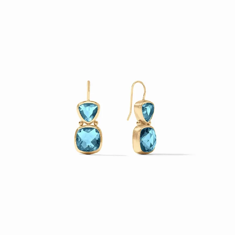 beautiful crystal stud earrings for women-Iridescent Capri Blue Aquitaine Earrings