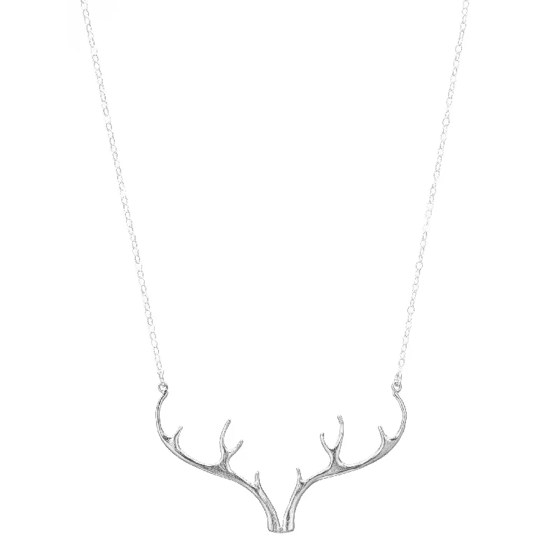 elegant layered necklaces for women-Sterling Silver Antler Necklace