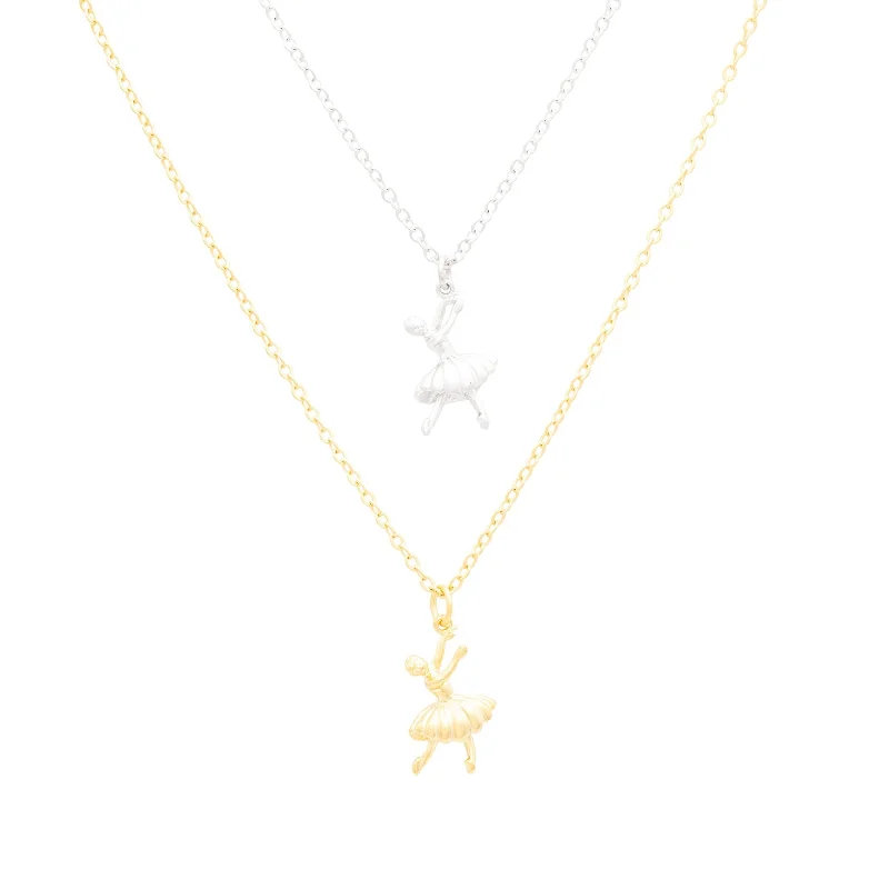 chain link necklaces for women-Ballerina Charm Dainty Necklace