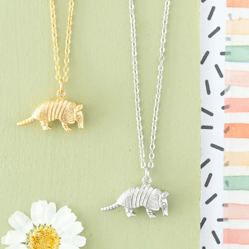 long chain necklaces for women-Armadillo Charm Dainty Necklace