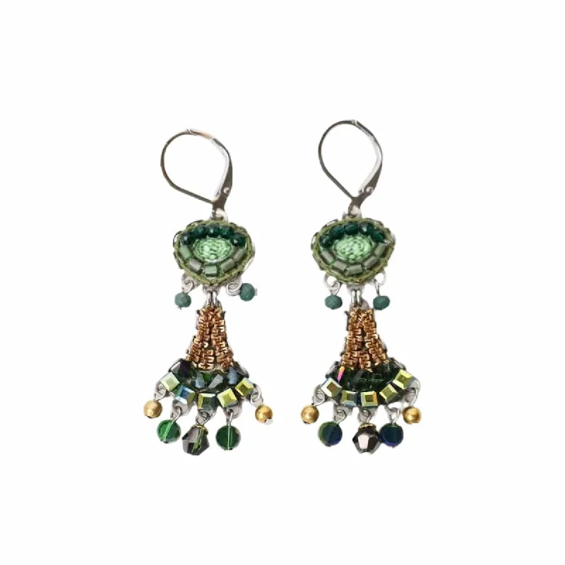 sparkling gold earrings for women-Viridian Mood Earrings