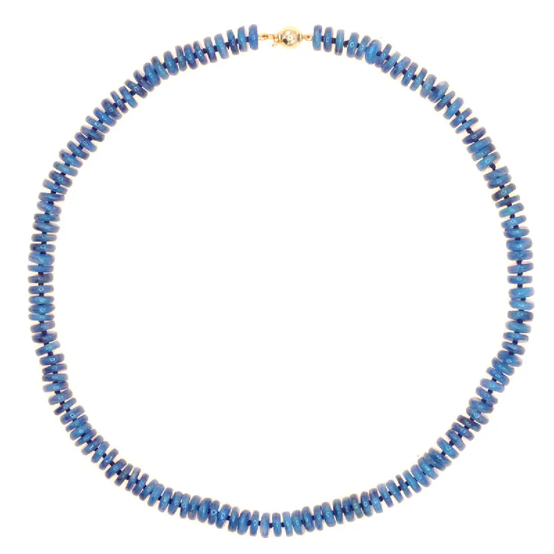 simple pendant chain necklaces for women-Beaded Kyanite Necklace