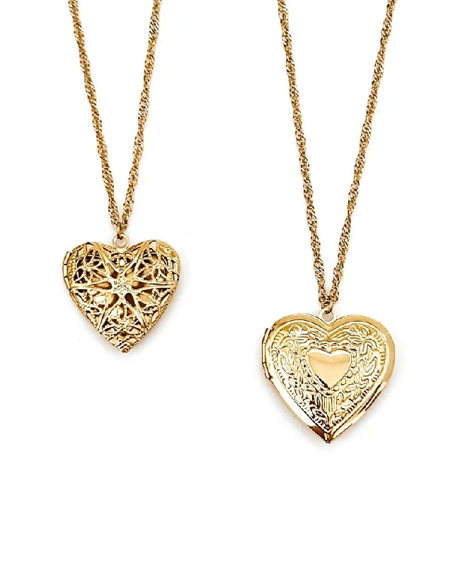 diamond heart necklaces for women-Thelma Heart Locket Necklace || Choose Style