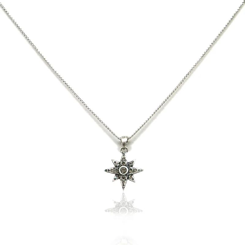 unique chain necklaces for women-VINTAGE SILVER STARDUST PENDANT NECKLACE