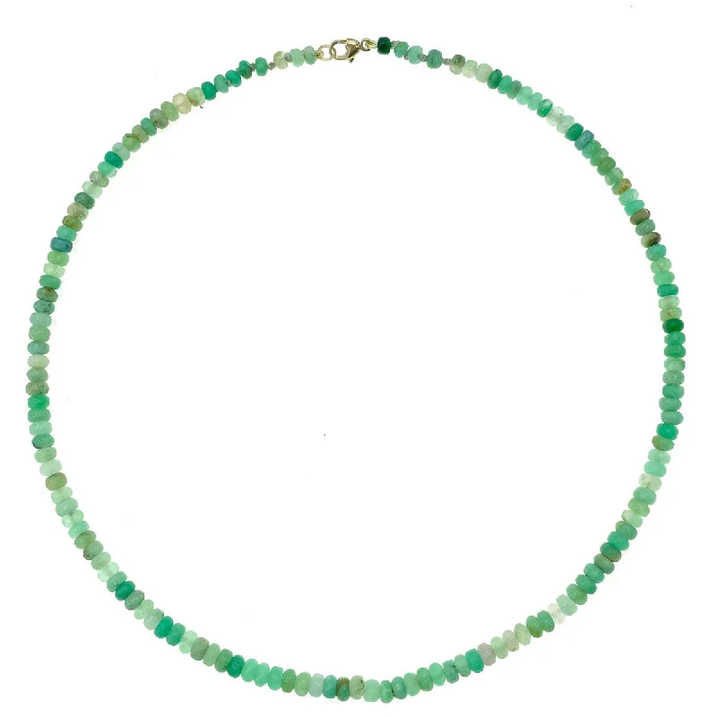 beaded pendant necklaces for women-Beaded Mini Chrysoprase Necklace