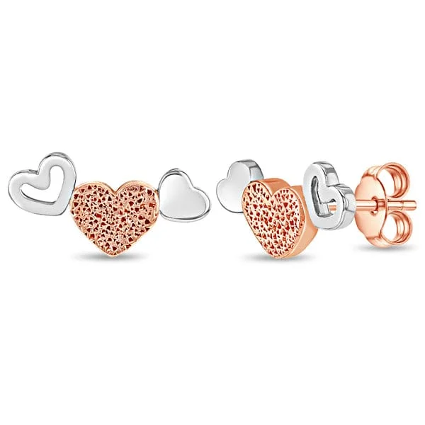 dainty silver earrings for women-Full of Hearts Children's Earrings