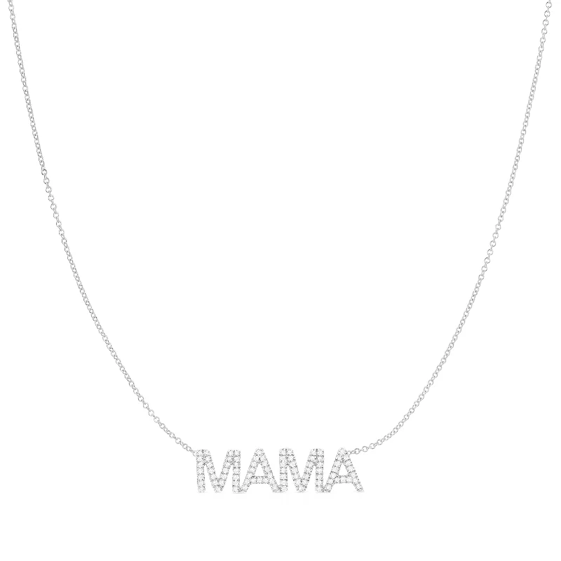 sparkling gemstone pendant necklaces for women-Pavé MAMA Necklace