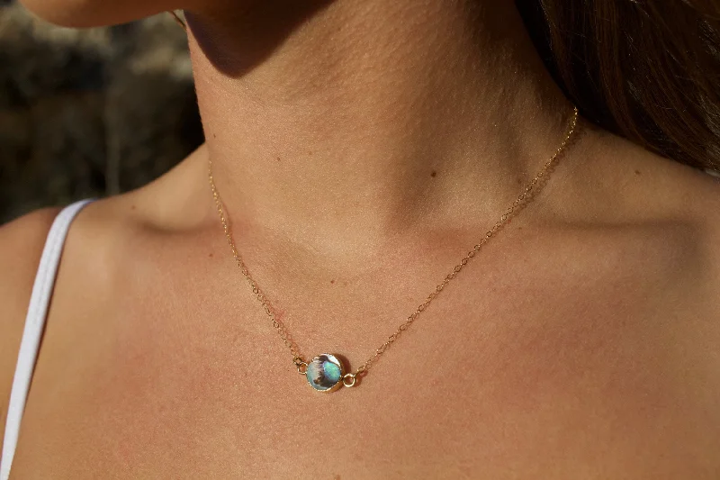 minimal silver chain necklaces for women-Abalone Necklace