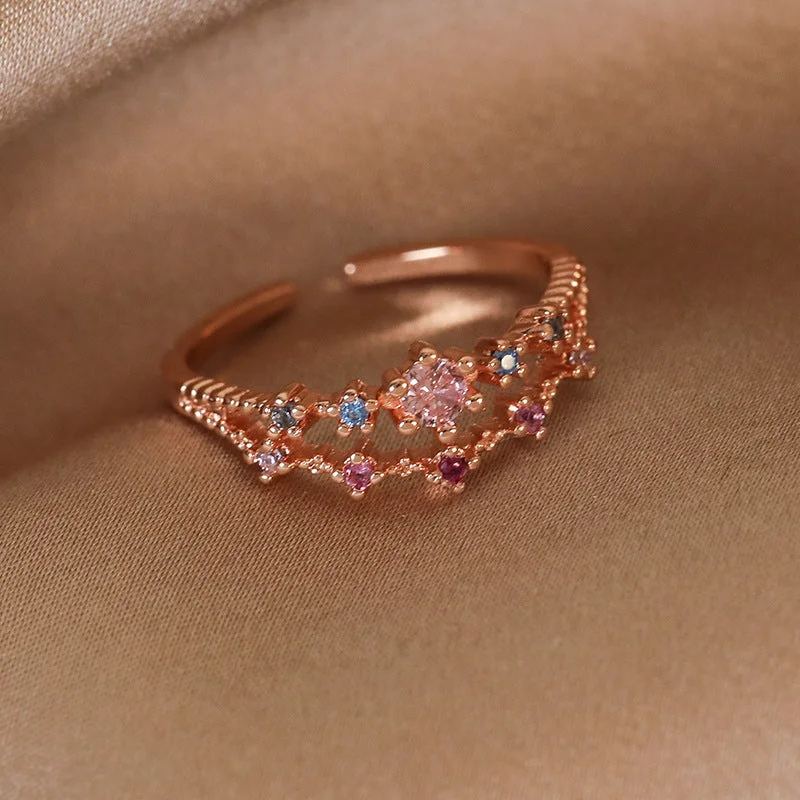 3# 24815a Double Row Purple Diamond (Rose Gold)