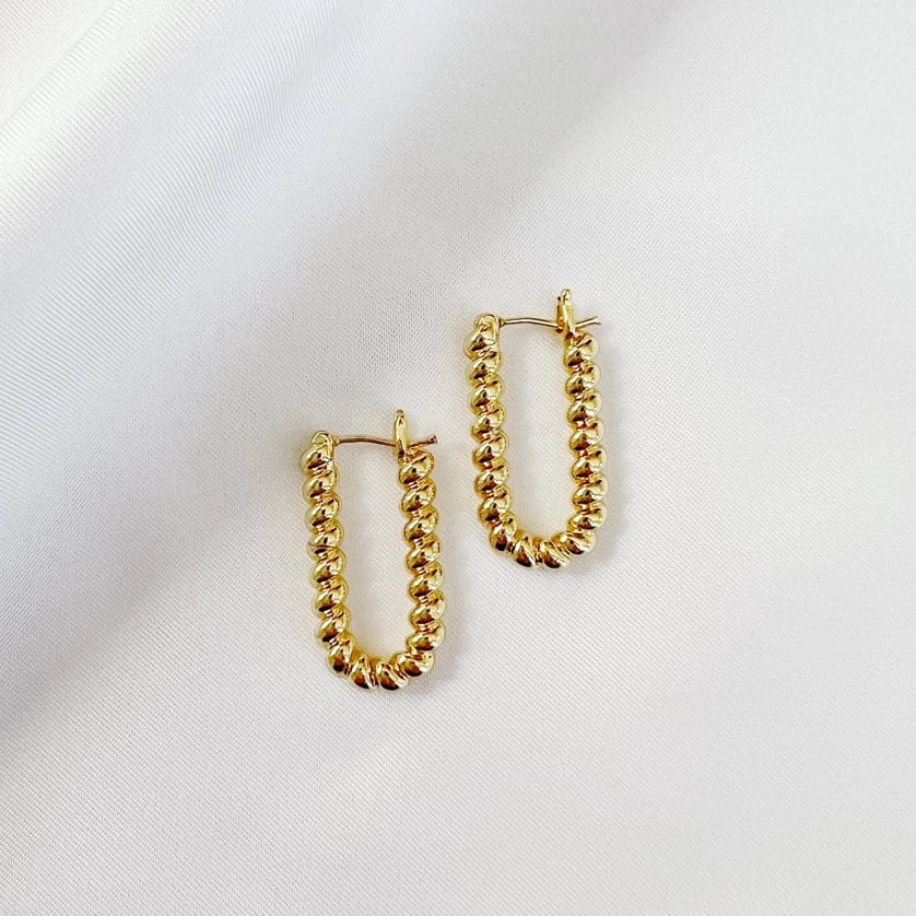 sparkling stud earrings for women-Dockside Croissant Hoops Earrings Gold Filled