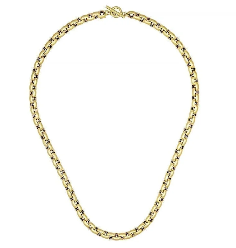 layered necklaces for women-Puffy 14k Gold Link Necklace