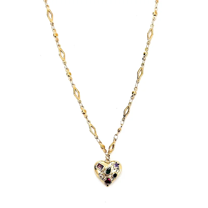 gemstone chain necklaces for women-Madeline Crystal Heart Necklace