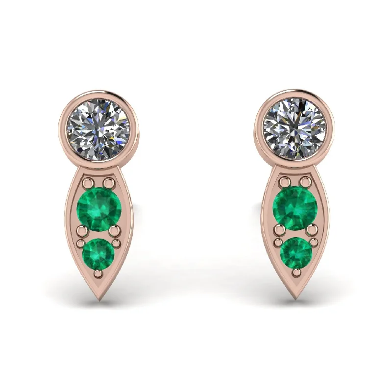 fashion stud earrings for women-Bezel Diamond Earrings In Pear Shaped - Aniya No. 17