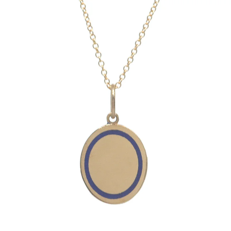 personalized gold necklaces for women-Enamel Border Necklace