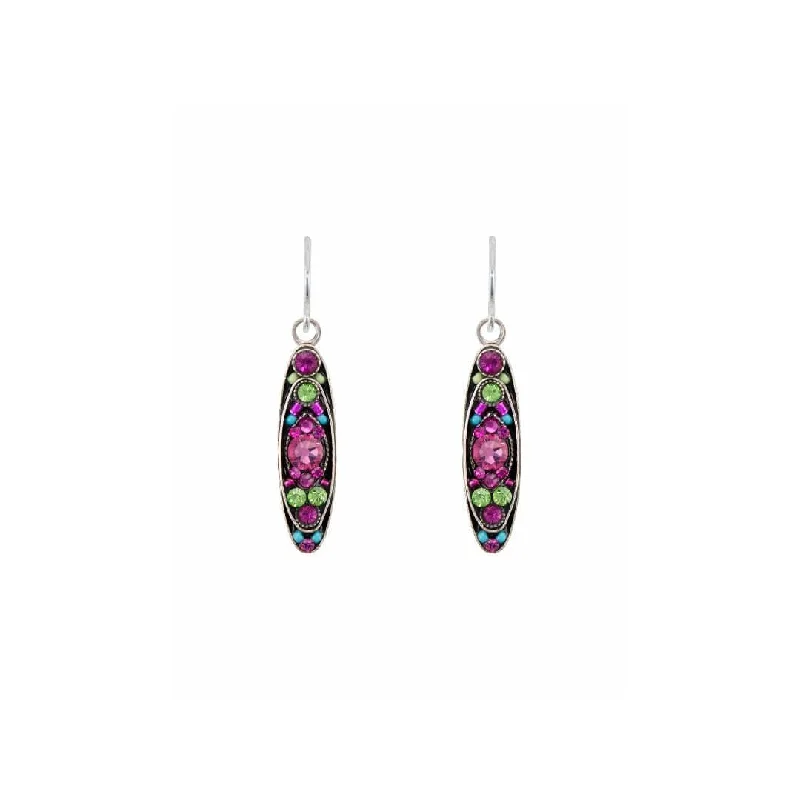 gorgeous dangle earrings for women-Rose Sparkle Long Oval Earrings