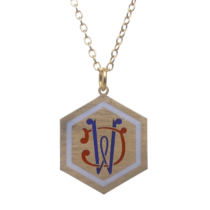 cross necklaces for women-XL Custom Enamel Intertwined Initials Necklace