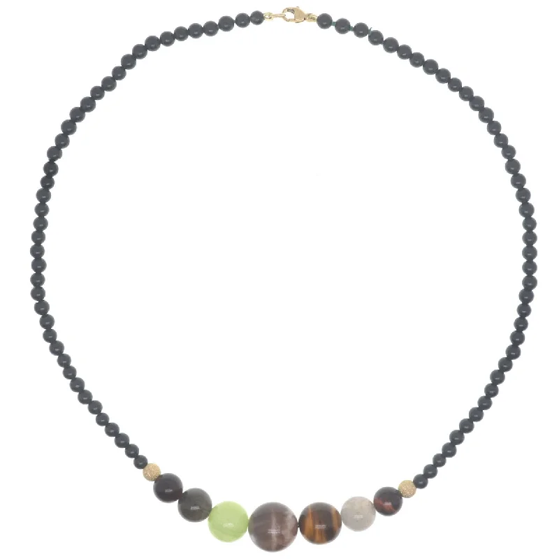 unique chain necklaces for women-Bubbles Necklace - Onyx