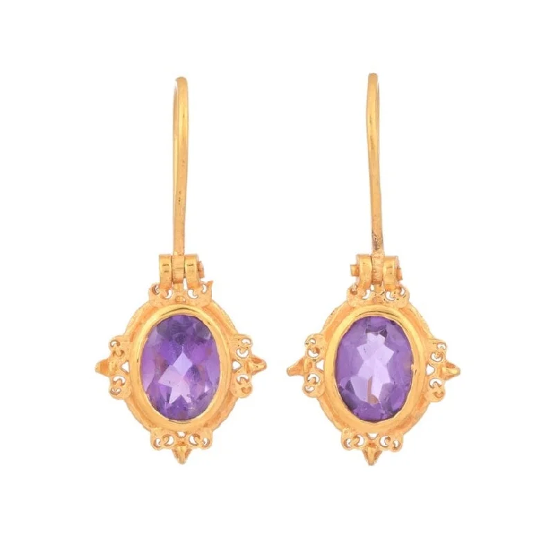 modern diamond earrings for women-Amethyst Earrings