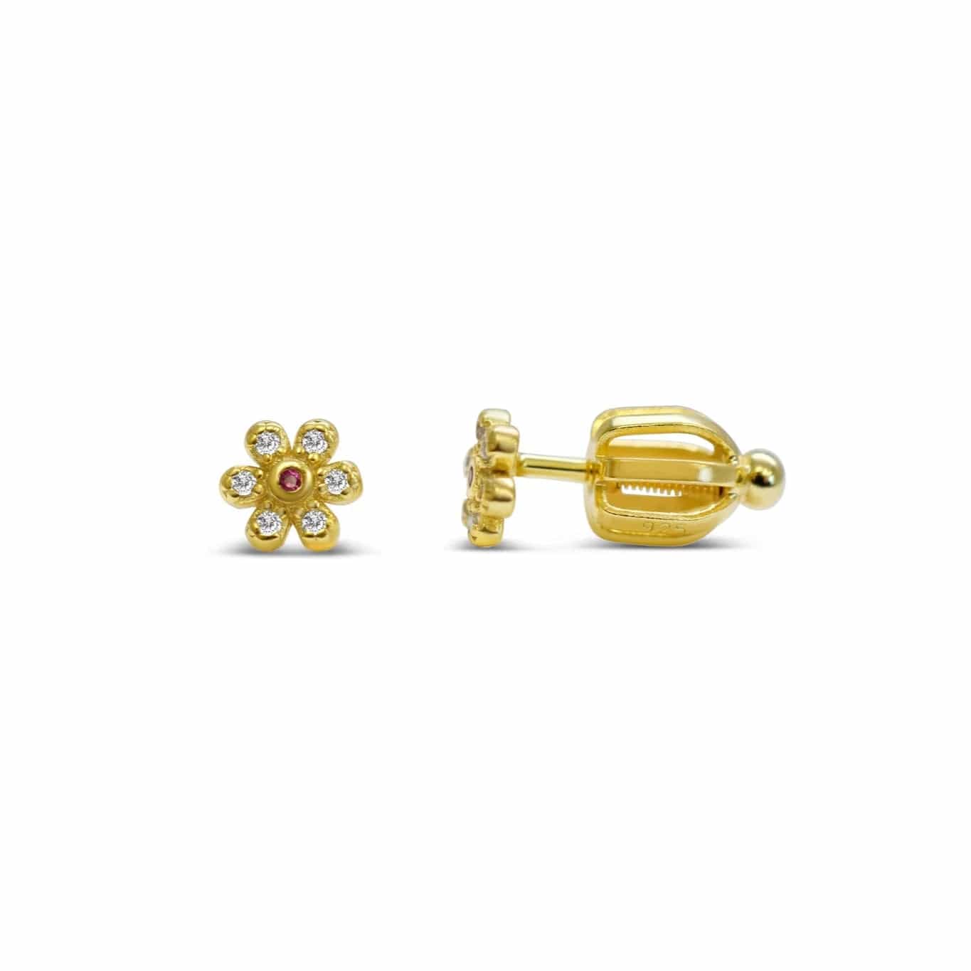 glamorous hoop earrings for women-Gold Dainty Daisy Earrings