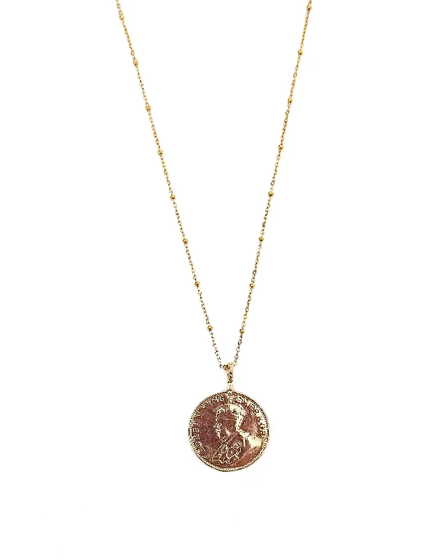 unique gold necklaces for women-Leona Gold Coin Necklace