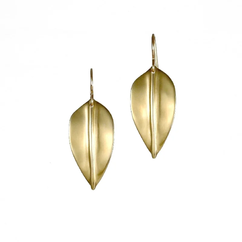 handmade crystal earrings for women-Calla Earrings Brass