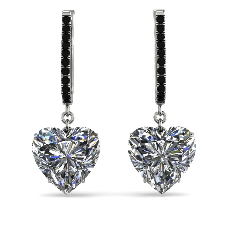 trendy drop earrings for women-Heart Diamond Earrings - Noelle No. 33