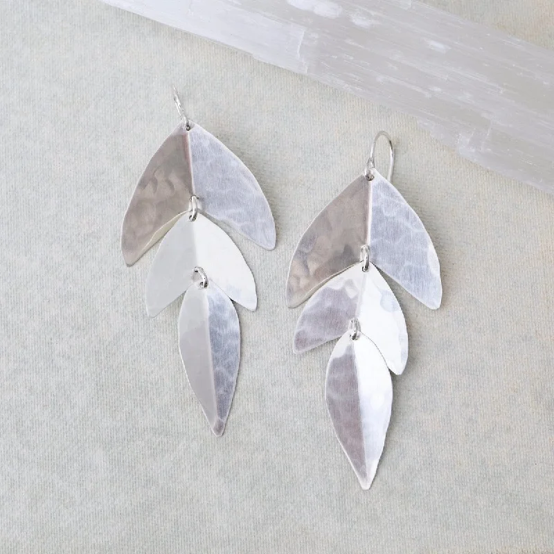 sparkling gold earrings for women-Sage Earrings Silver