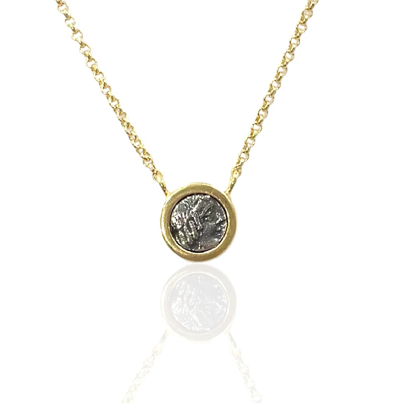 simple heart necklaces for women-GOLD FLORA COIN NECKLACE