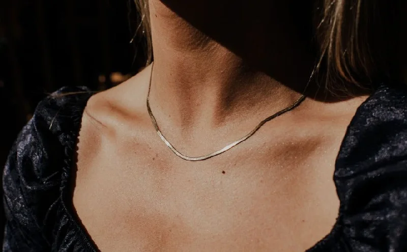 high-quality gold necklaces for women-Herringbone Chain