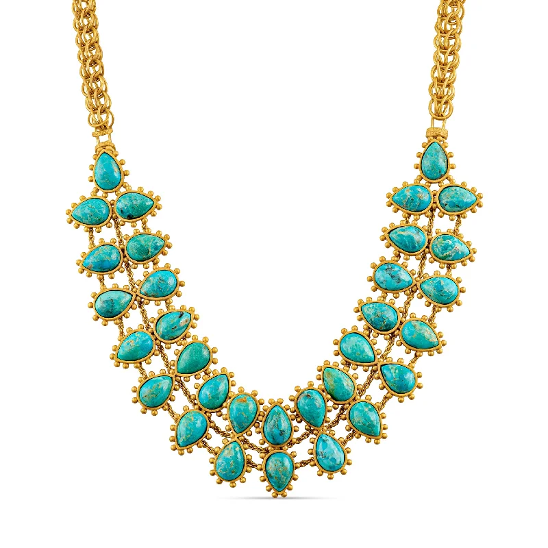 minimalistic gold necklaces for women-Rio Collar Necklace - Turquoise