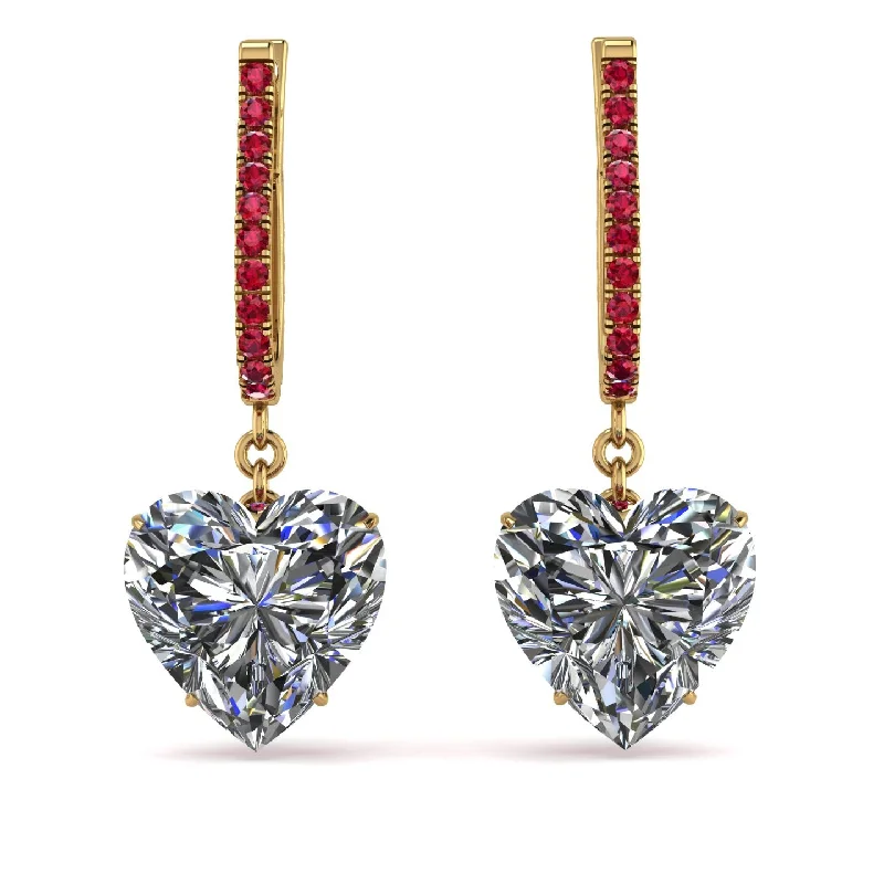 vintage earrings for women-Heart Diamond Earrings - Noelle No. 46