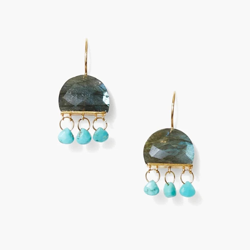 luxury drop earrings for women-Elsie Earrings Labradorite Mix