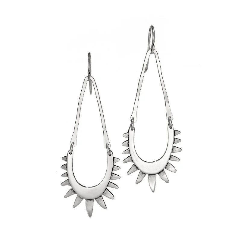 classic hoop earrings for women-Luz Earrings Silver