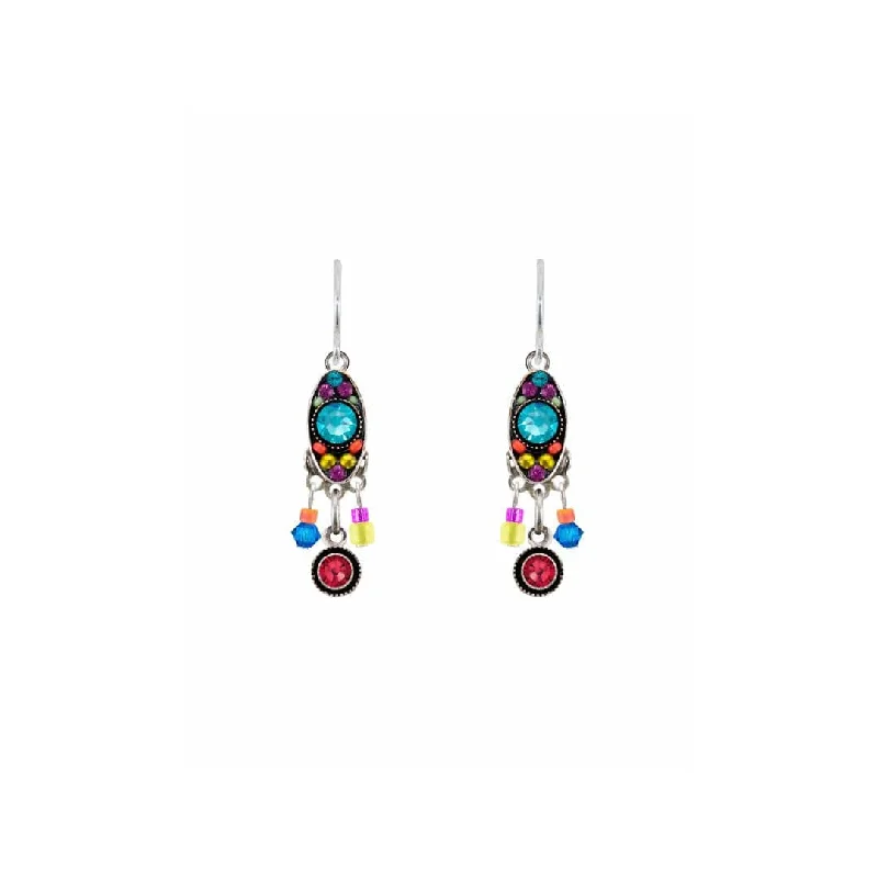 stunning drop earrings for women-Multicolor Milano Mini Long Oval with Dangles Earrings