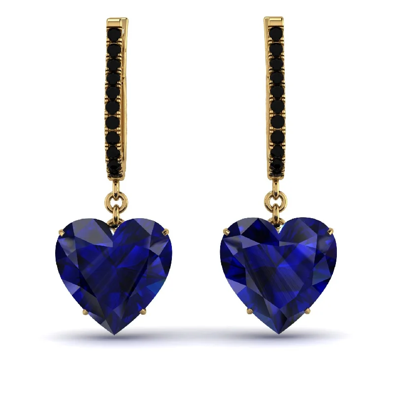 unique gemstone earrings for women-Heart Sapphire Earrings - Noelle No. 43