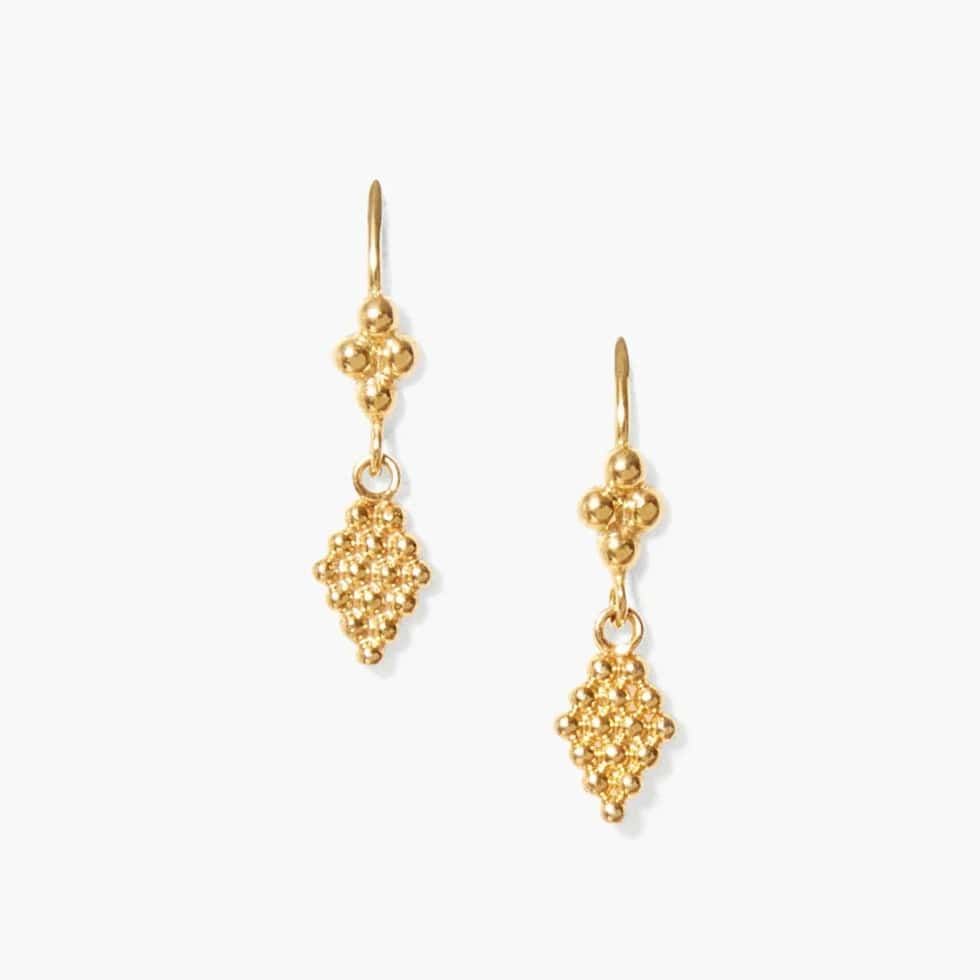 affordable stud earrings for women-Bijou Drop Earrings Yellow Gold