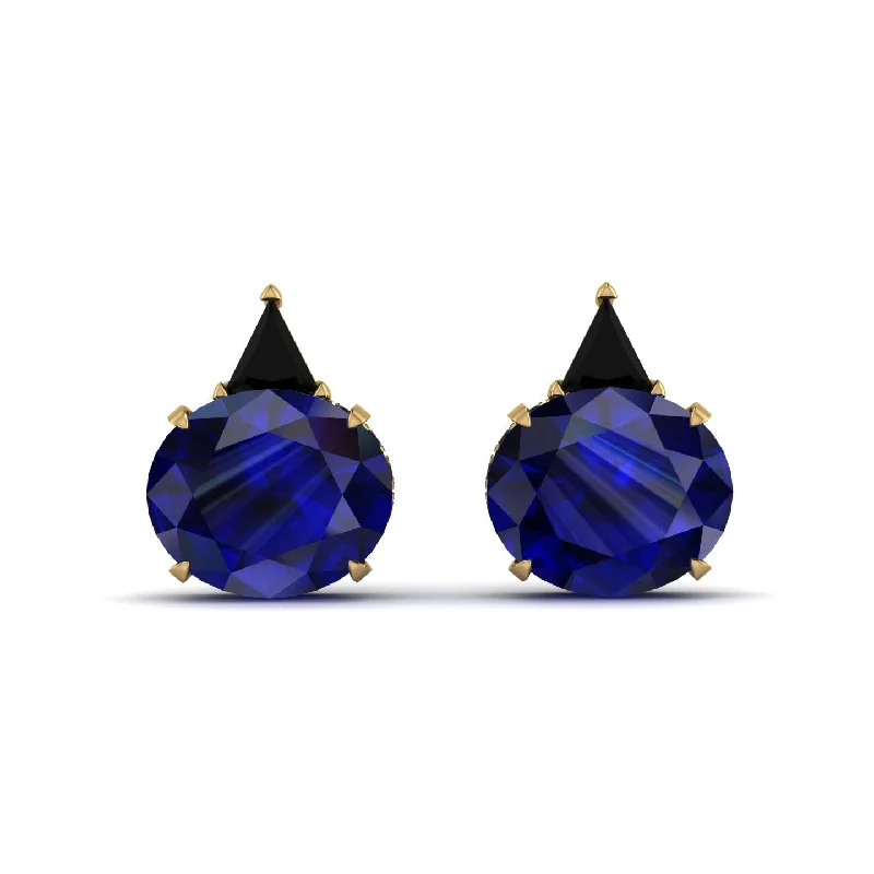 delicate diamond earrings for women-Hidden Halo Sapphire Earrings - Rosalie No. 44