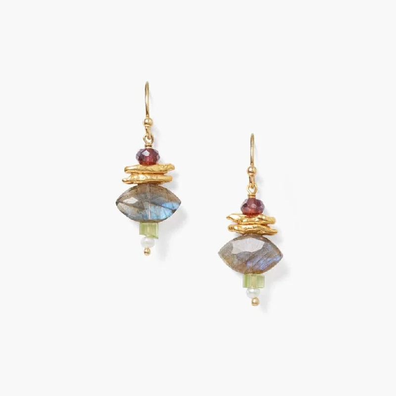 geometric earrings for women-Multi Mix Lisbeth Drop Earrings