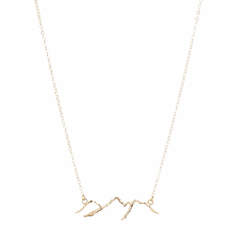 dainty gold necklaces for women-14K Gold Mountain Necklace