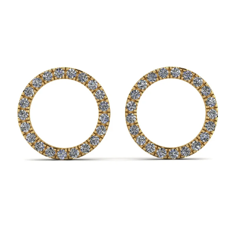 gold diamond earrings for women-Circle Stud Diamond Earring - Lucille No. 1