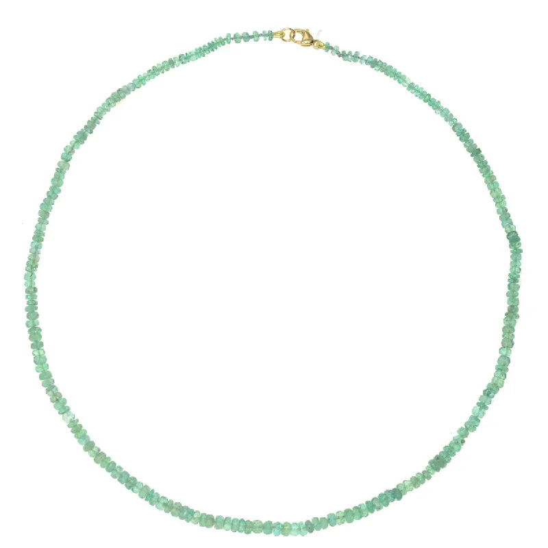 star-shaped necklaces for women-Beaded Mini Emerald Necklace