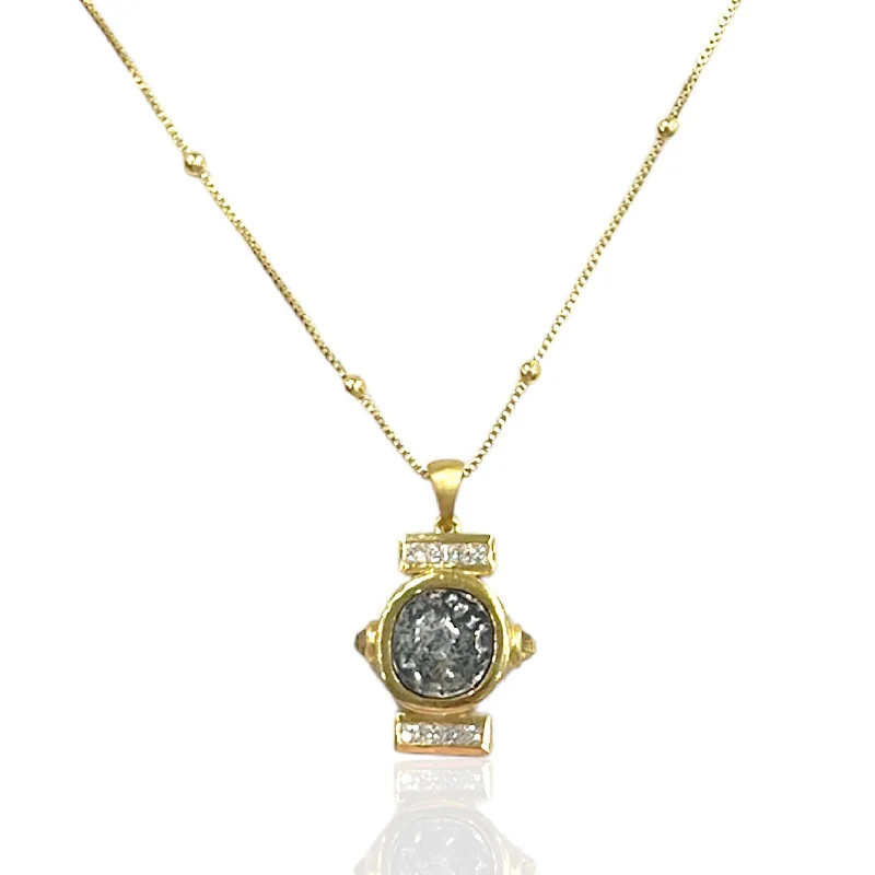 moonstone necklaces for women-GOLD LEON COIN NECKLACE