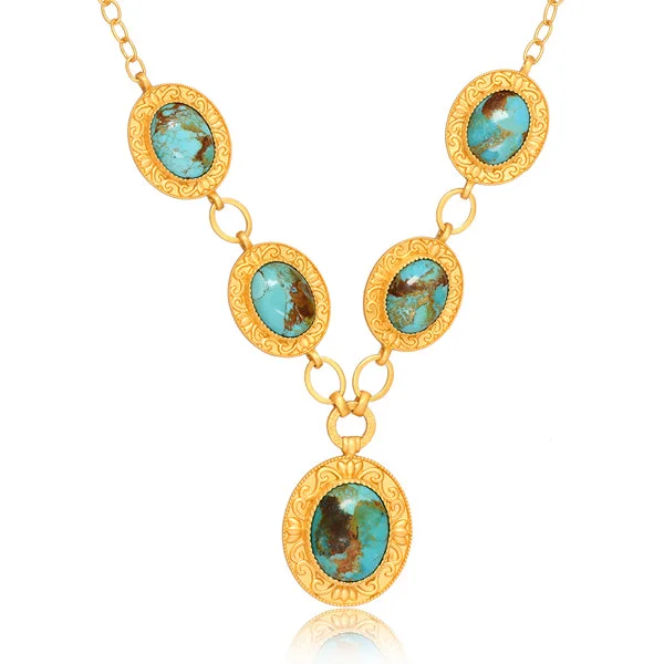 fashion statement necklaces for women-Island Hopping Statement Necklace - Turquoise