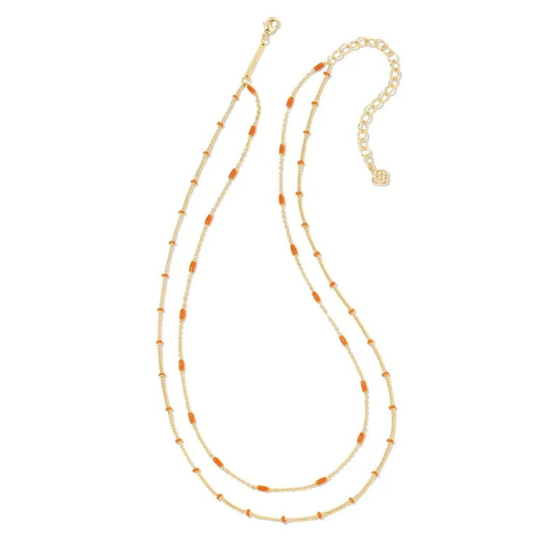 simple silver necklaces for women-Kendra Scott | Dottie Multi Strand Necklace in Orange