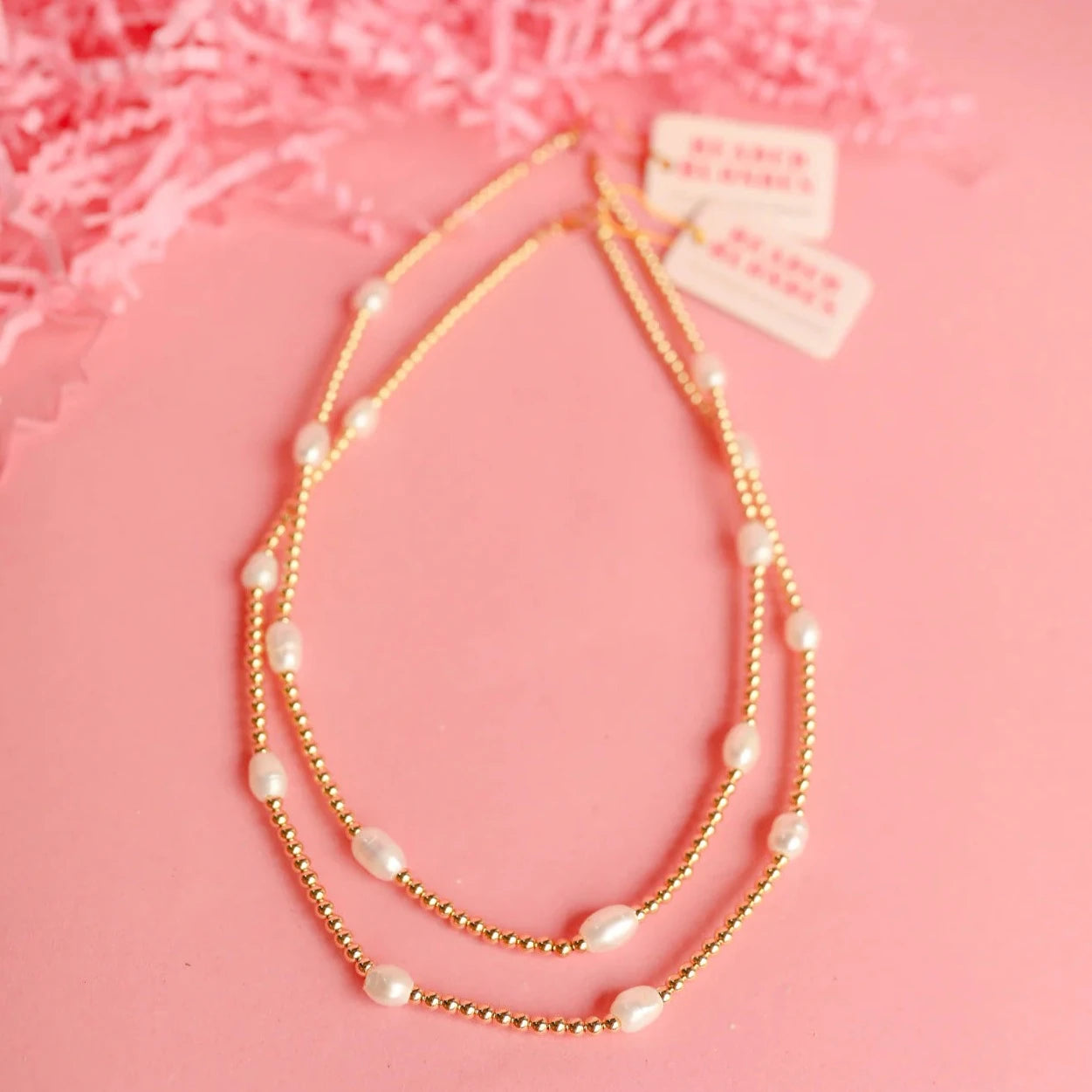 beaded necklaces for women-Beaded Blondes | Pearl Poppi Necklace in Gold