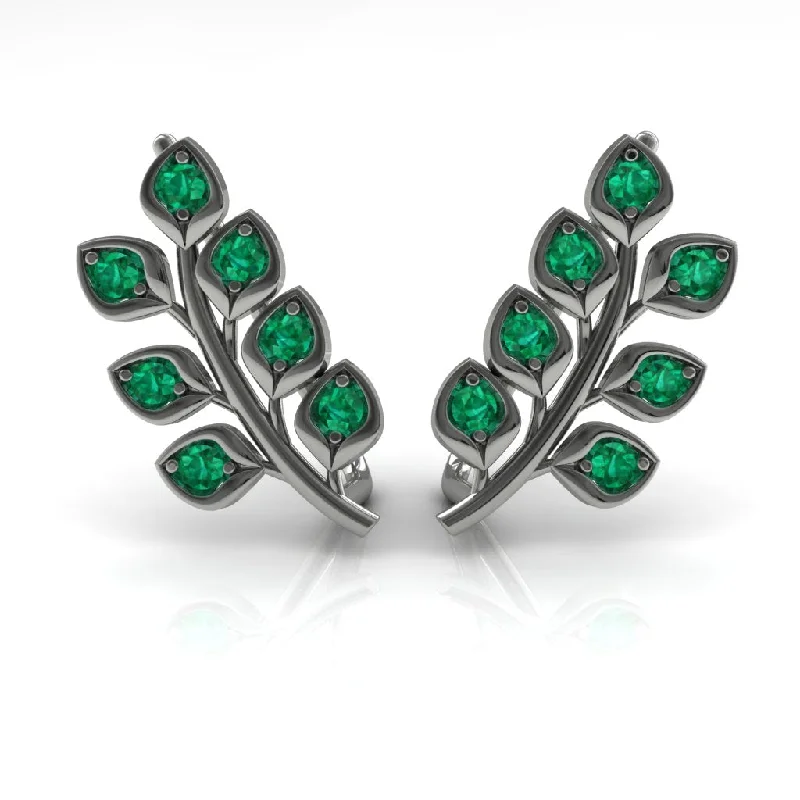 geometric stud earrings for women-Many Leaves All Around Diamond Earrings- Sydney no. 6