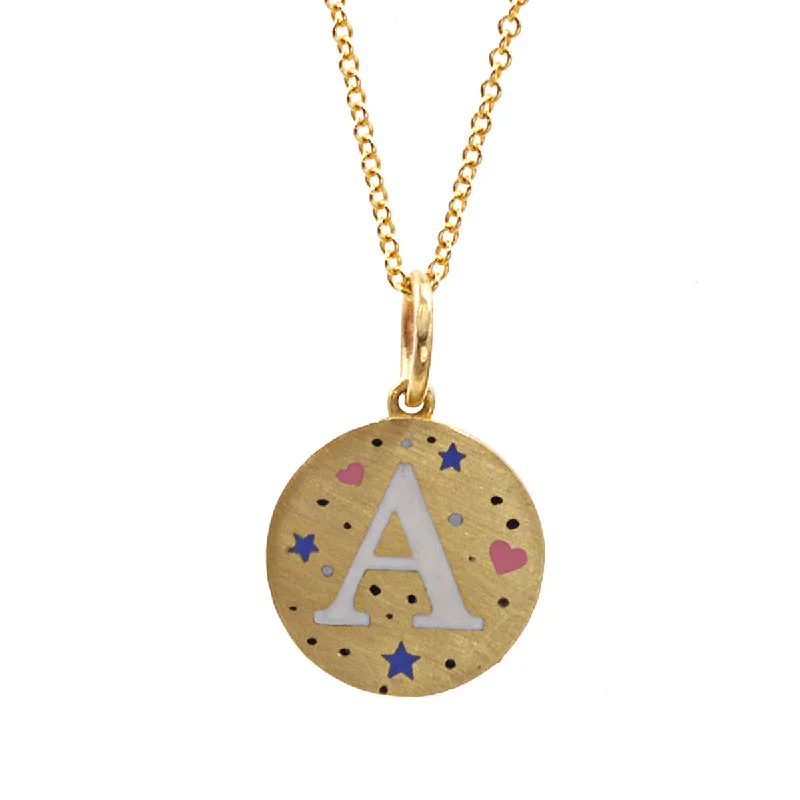 coin necklaces for women-Custom Enamel Speckled Initials Necklace